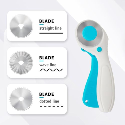 MANUFORE Professional Sewing Scissors Set: Big Scissors, Small Scissore, Rotary Cutter with 3pcs Extra Blades for Cutting Fabric
