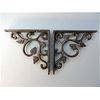 Pair of small cast Iron wall mounted antique style leaf sample, shelf brackets, wall bracket.