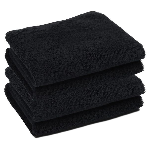 PERFEHAIR Black Hand Towels (4-Pack, 16 X 27 Inches)-Barber Hand Cotton Towel for Gym, Bathroom, Hair Salon, Soft & Absorbent