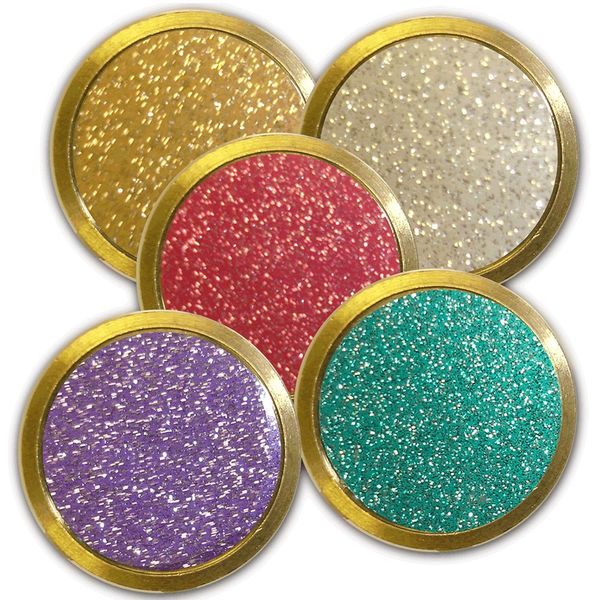 Best Impressions Glitter Non-Personalised Golf Markers Plain Mixed Pack (All five Colours)