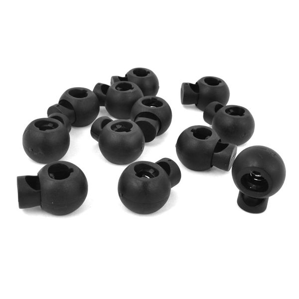 sourcing map Plastic 8mm Single Hole Round Head Spring Cord Locks Toggles 10 Pcs