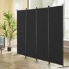 Room Divider 4-Panel Folding Privacy Screen Fabric Partition Office Black