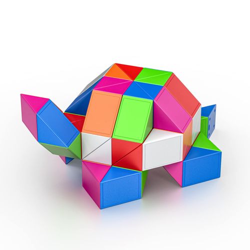 ROXENDA Magic Snake with 60 Segments, Magic Snake Cube Twist Puzzle - 3D Puzzles Games Fidget Snake Toy Christmas Stocking Fillers for Kids and Adults - 1 Pack (Rainbow)