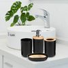 Black Bathroom Accessories Set 6 Piece Bath Ensemble for Decorative Countertop