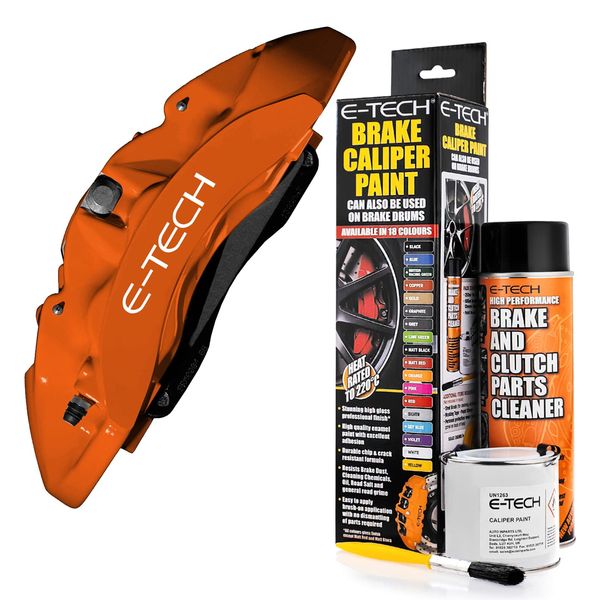 Netagon Car Brake Caliper Quick Drying High Performance Temperature Rating 220 C Paint Kit Set (Orange)