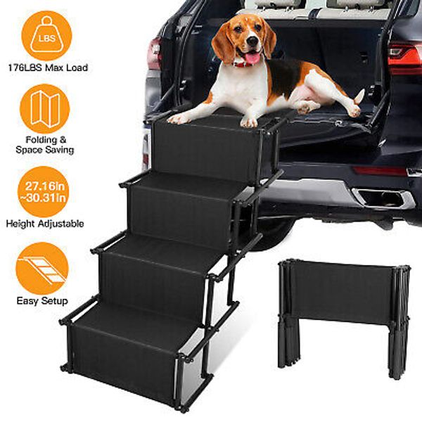 Portable Folding Dog Pet Ramps for Car SUV Truck Non-Slip Pet Ramp Steps Ladder