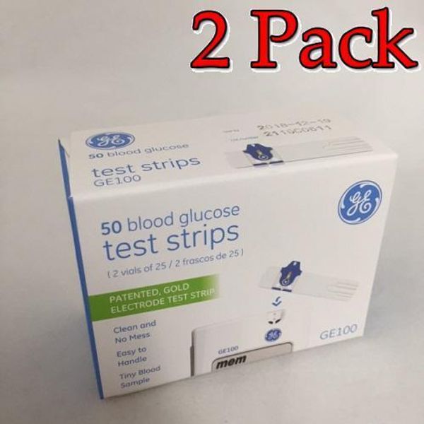 (2PK) GE100 Blood Glucose Test Strips, 50 Count 883489000750VL