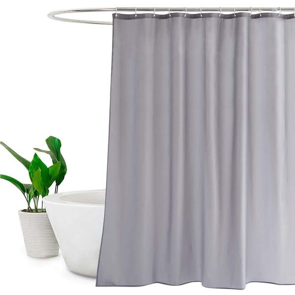 Mildew Resistant Shower Curtain 47.2 x 70.9 inches (120 x 180 cm), Waterproof Bath Curtain, Unit Bathroom, Divider, Scandinavian Divider Curtain, Clear, Clean, Includes Hooks, Easy to Install (Gray,