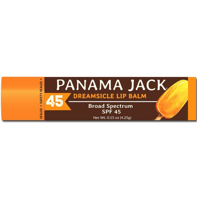 Panama Jack SPF 45 Lip Balm - UVA-UVB Sunscreen (Pack of 3 Dreamsicle)