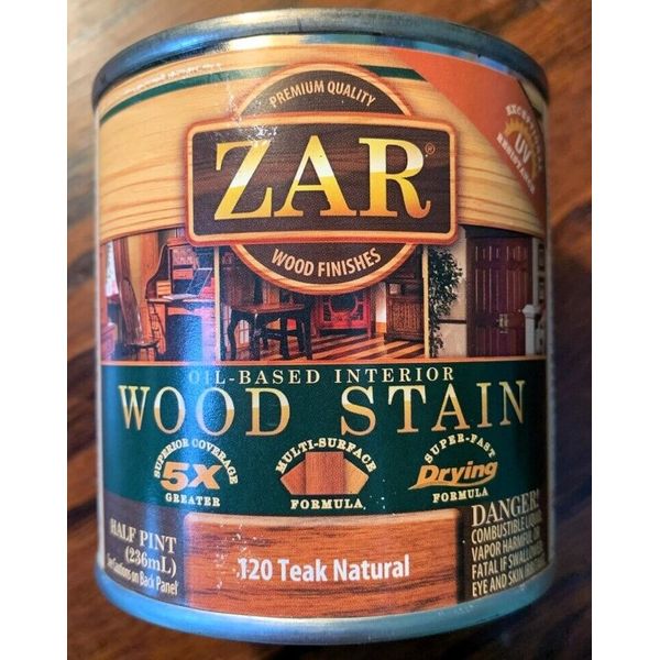 Zar Interior Stain 120 TEAK NATURAL  1/2 pint