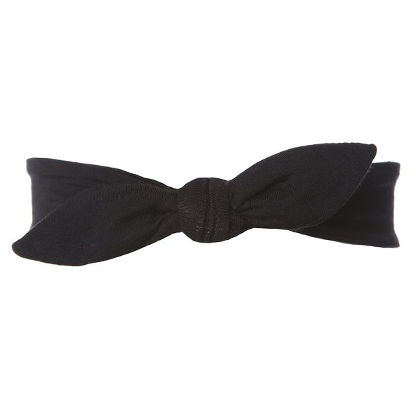 KicKee Pants Little Girls Basic Solid Bow Headbands (One Size, Midnight)