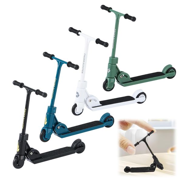 4 Pcs Finger Scooters, Finger Scooter Set, Two Wheel Mini Scooter Toy Finger Skateboard Finger Sports Finger Training Children's Educational Interactive Novelty Skateboard Party Favors for Kids