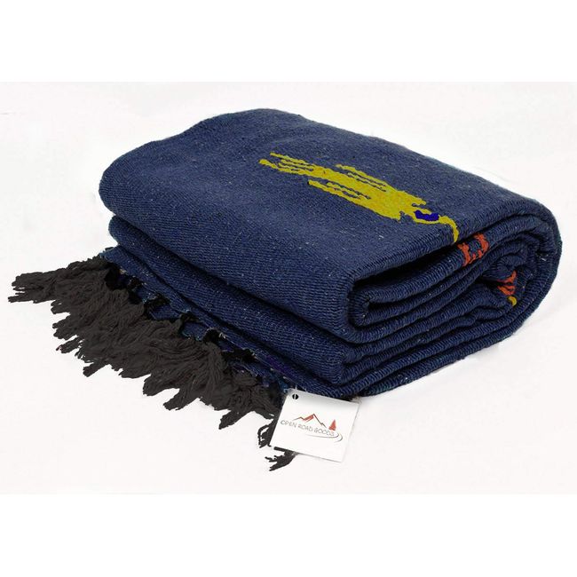 Open Road Goods Slate Blue Thunderbird Heavyweight Yoga Blanket or Throw -- Made for Yoga!