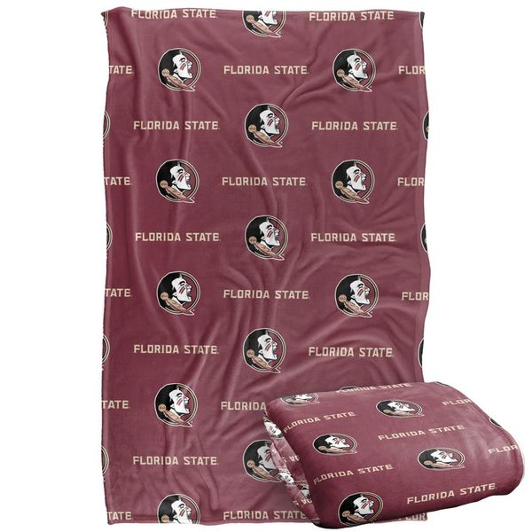 Florida State University Seminoles Blanket, 36" x 58", Logo Pattern, Silky Touch Super Soft Throw