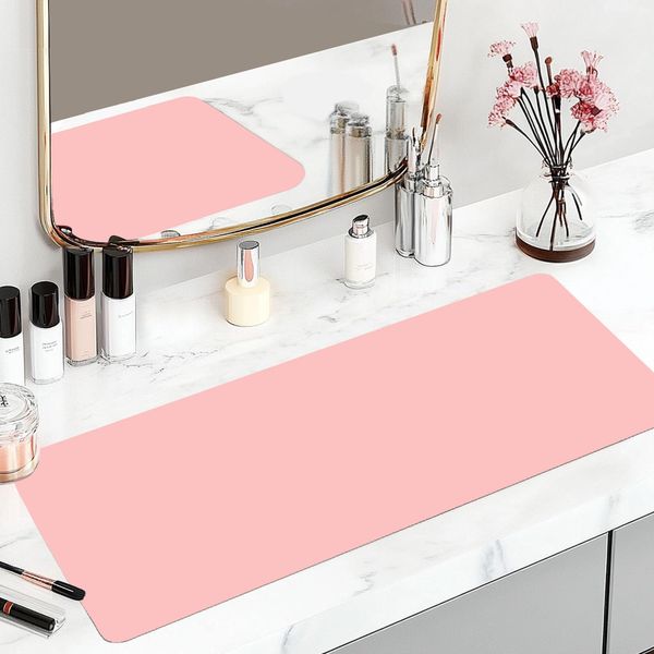 Makeup Mat for Vanity Top Protector,Craft Mats to Protect Table,Nail Art Table Mat,Dresser Protector Top Vanity Essentials,Vanity Desk Cover Pads,Dresser Cover Top Mats(Pink+Blue,35.4" x 15.7")