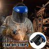 Amylove Face Shield Including 1 Blue Headgear + 2 Replaceable Lens(black & Clear) for Protective Grinding Welding Cut Work