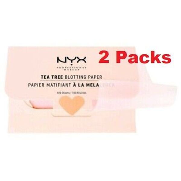 2 NYX Professional Makeup Blotting Paper Tea Tree Oil Mattifying Effect 200 pcs