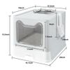Large Cat Litter Box with Cover Enclosed Drawer Front Entry & Top Exit Cat Potty