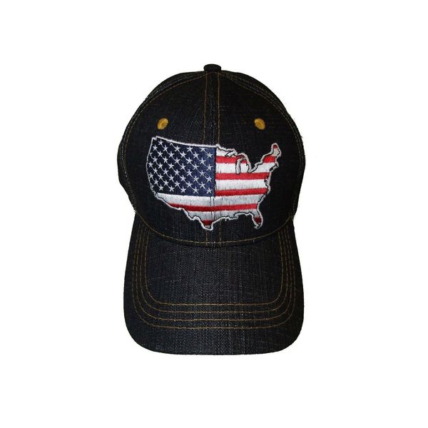 RFCO Dark Denim Blue USA America Flag in Country Baseball Cap Hat