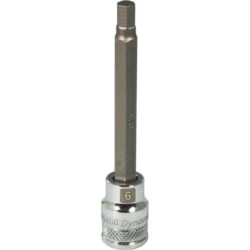 Dynamic Tools 3/8" Drive Metric Hex Head, 6mm Long Bit, Chrome Finish Socket