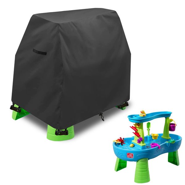 Aacabo Kids Water Table Cover Fit Step2 Rain Showers Splash Pond Water Table,Waterproof Dust Proof Anti-UV Outdoor Toys Cover-Cover only