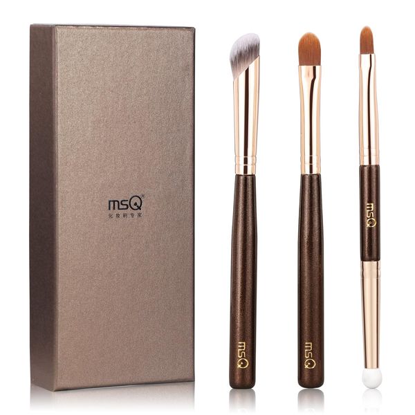 MSQ Makeup Brush Set, 3 Concealer Brushes, Makeup Brushes, Bronzed Makeup Brushes, Popular Face Brushes, Skin-friendly, Easy to Use, For Both Dry and Wet Use, Hides Blemishes Naturally, Sponge Brushes, Tear Stains, Acne Scars, Double Ended