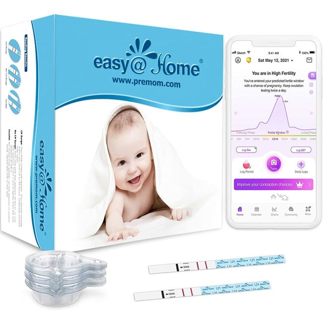 Easy@Home 50 Ovulation (LH) Test Strips with 50 Urine Cups