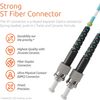 LC to ST Fiber Patch Cable Multimode Duplex - 2m (6.56ft) - 50/125um OM3 10G LSZH (2 Pack) - Beyondtech PureOptics Cable Series
