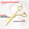 VOCOSTE Professional Hair Cutting Shears 16.5cm Hair Scissors Stainless Razor Edge Barber Scissors for Salon and Home Gold Tone