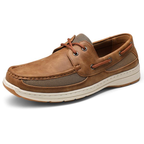 Vostey Men's Boat Shoes Slip On Stylish Fashion Sneaker Casual Loafers Shoes(BMY3003 tan 10.5)