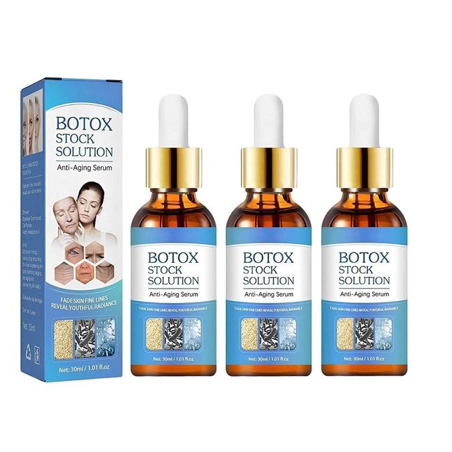 3pcs Botox Face Serum - Botox in A Bottle - Botox Stock Solution Facial Serum, Instant Face Lift & Anti Aging Serum for Reduce Fine Lines, Wrinkles, Plump Skin