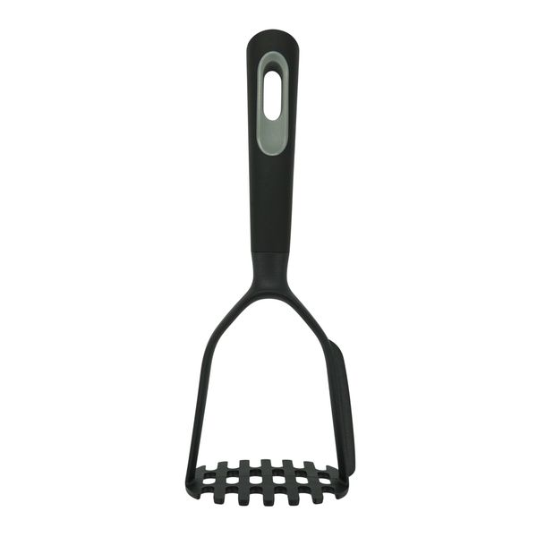 Fackelmann PRO Potato Masher, Multi Functional Food Masher, PBT Function Head, Soft Touch Handle, 27x10.2x7.4cm, Black & Grey