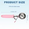 sourcing map 2pcs Cookie Scoops, Ice Cream Scoop with Trigger for Baking Cookie Dough Rice Pudding Kitchen Gadget, Pink