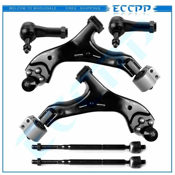 6set Fits 05-06 07 Chevy Equinox Front Lower Control Arms Inner Outer Tie Rod