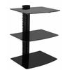 Mount-It! Floating Wall Mounted AV Entertainment Shelf | 3 Black Tempered Glass