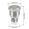 sourcing map Latching Metal Push Button Switch 22mm Mounting Dia DPDT 2NO 2NC 24V Blue LED Light