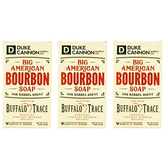 Duke Cannon Supply Co. Buffalo Trace Bourbon Soap, Big American, Oak Barrel Scent - 10 oz