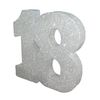 Number 18 Glitter Table Decoration Silver