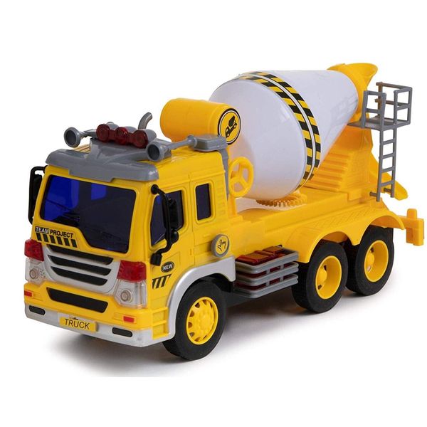 Truck Toy for Kid Cement Mixer With Lights And Sound Friction 1 foot Realistic