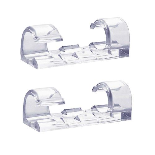 RYCHUI 60PCS Cable Clips, Strong Self Adhesive Cable Tidy Wire Clips, Adhesive Cable Management Wall Holder, Cord Organiser Clips for Home and Office - Transparent