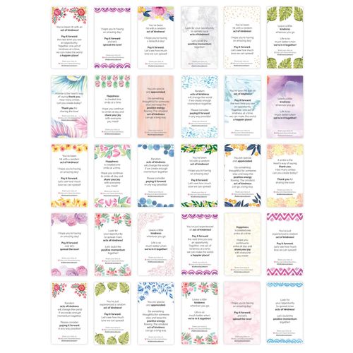 bloom daily planners Act of Kindness Deck - Set of Thirty 2" x 3.5" Cards - Assorted Designs