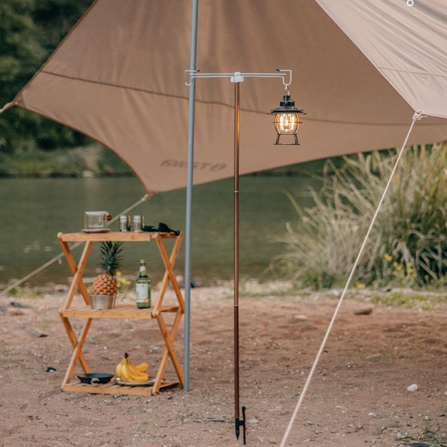 Camping Folding Lamp Pole, Aluminum Alloy Outdoor Lamp Post