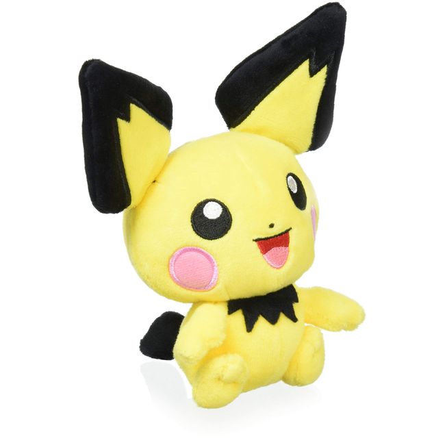 Pokemon Center Original Plush Pokémon fit Pichu, 6.7 x 5.9 x 5.3 inches (17 x 15 x 13.5 cm)