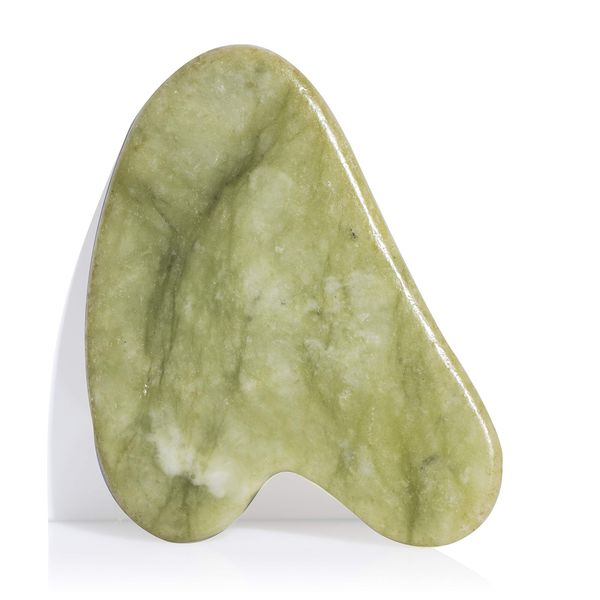 Guasha Scraping Massage Tool – Jade Gua Sha Board - Traditional Scraper Tool for Anti-Aging - Natural Stone Aventurine Guasha - for Silky Smooth and Beautiful Skin - by Sandine