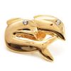 Avalaya Tiny Gold Tone Crystal Dolphin Pin Brooch
