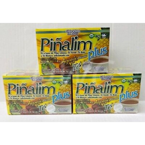 3 PACK Te Pinalim Plus GN+Vida Tea Piñalim Pineapple Diet 90 bags 90 days supply