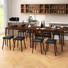 5PCS Dining Table Set for 4 w/ 4 Upholstered Stools Rubber Wood Legs for Kitchen