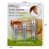 Health and Beauty 3 Pack Assorted Nail Clippers