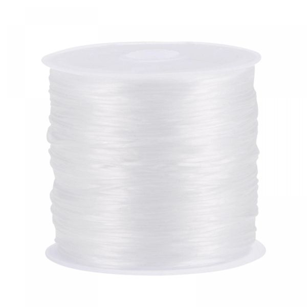 sourcing map Elastic String Stretchy Cord Bracelet Thread Craft Wire Rope for Bracelets, Beading, DIY Making, White