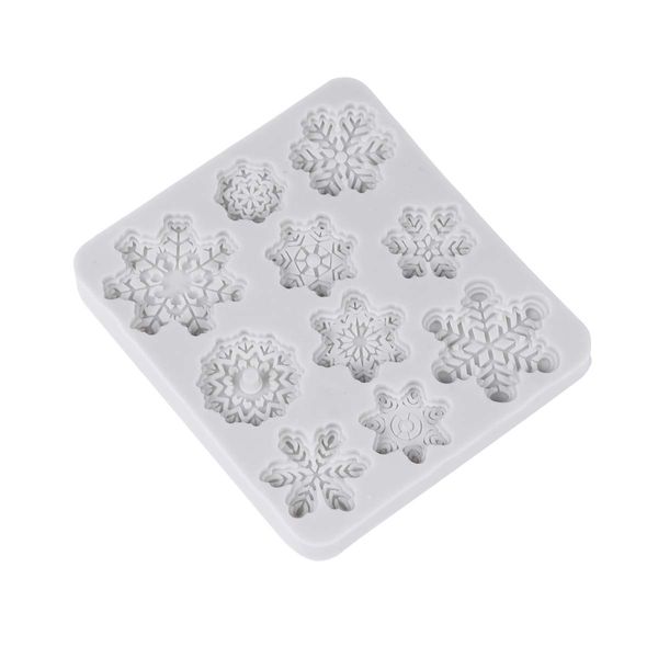 BESTOMZ 10 Cavity Backformen für Weihnachten Schneeflocke Silikonformen Form Kuchenform Tablett für DIY Desserts